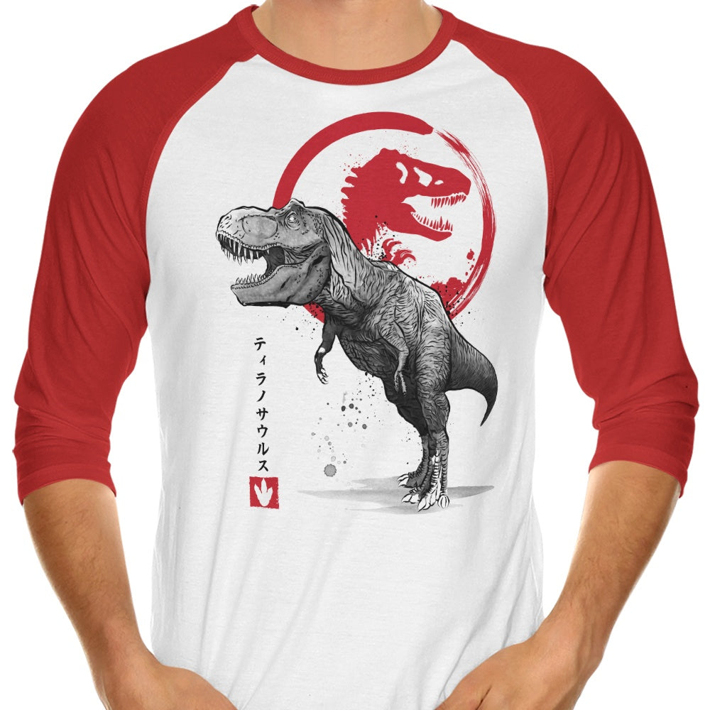 Tyrannosaurus Sumi-e - 3/4 Sleeve Raglan T-Shirt