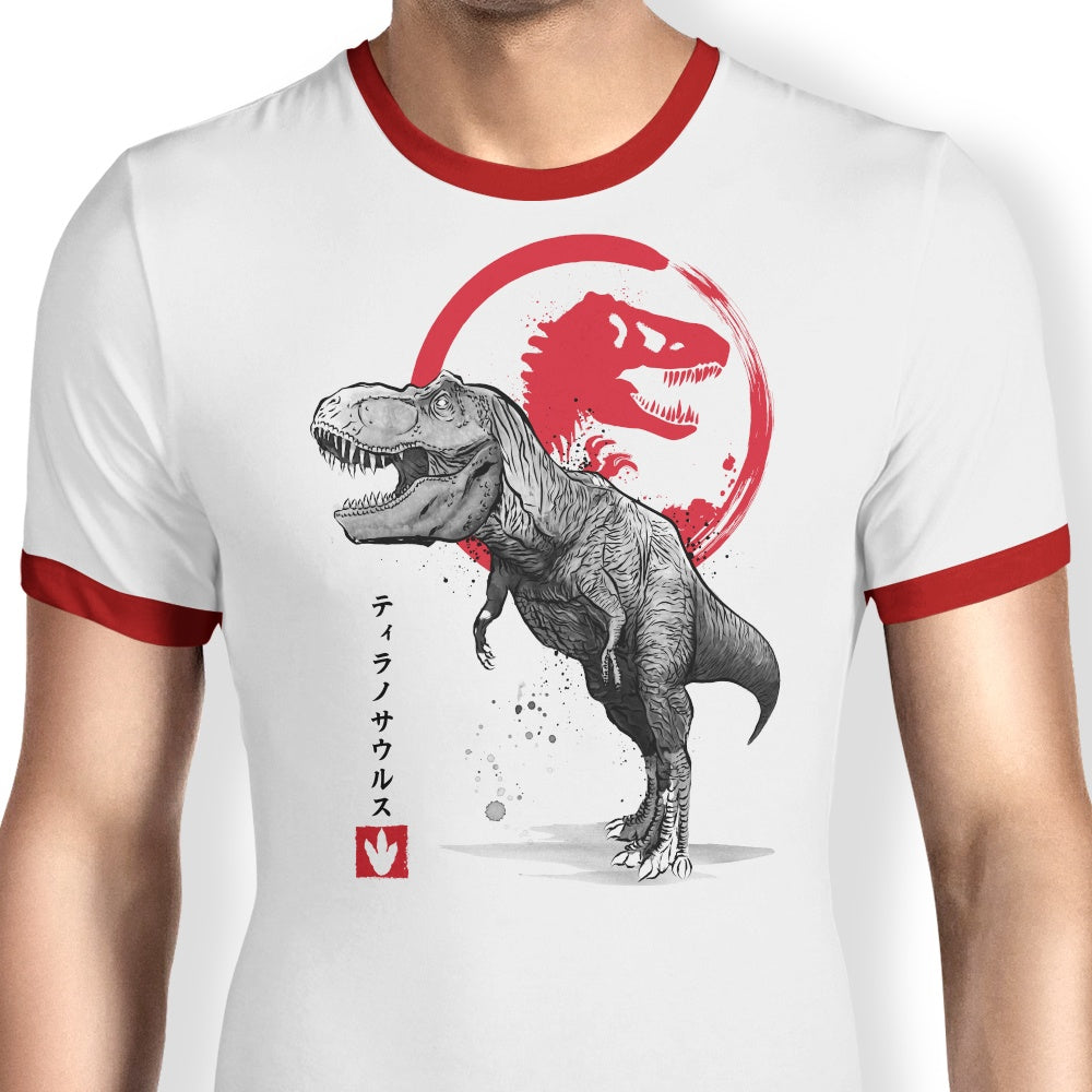 Tyrannosaurus Sumi-e - Ringer T-Shirt
