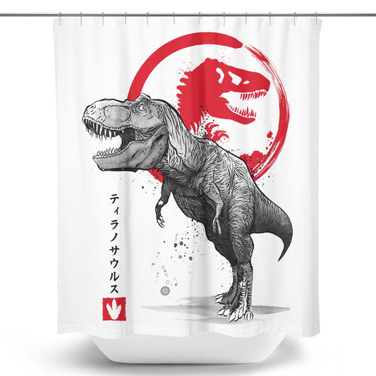 Tyrannosaurus Sumi-e - Shower Curtain