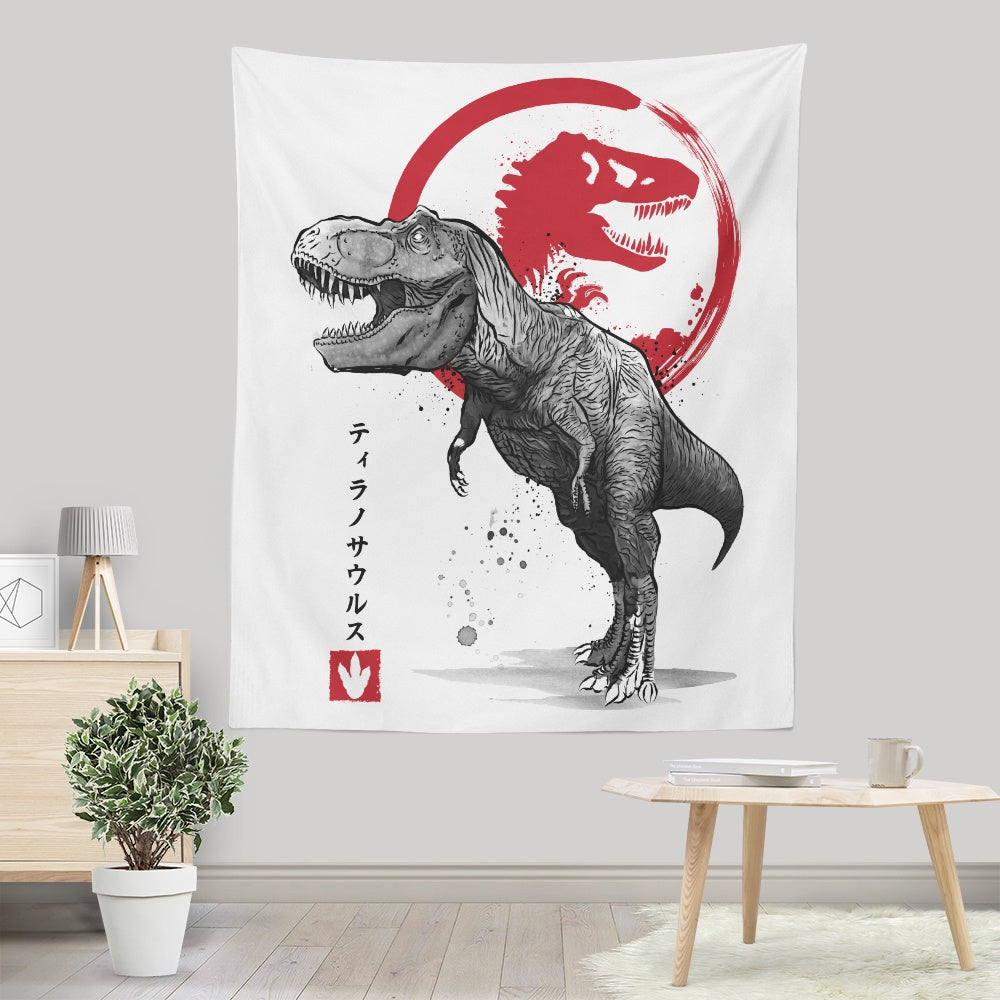 Tyrannosaurus Sumi-e - Wall Tapestry
