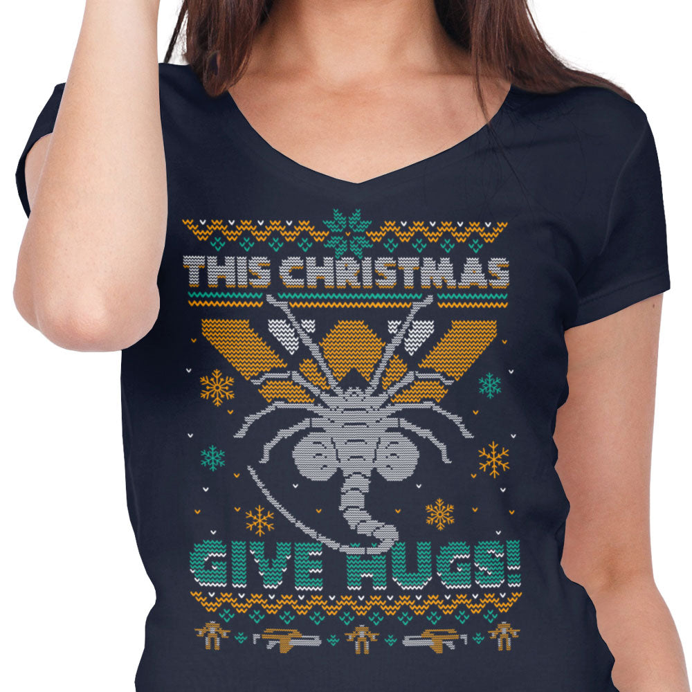 Ugly Xmas Hugs - Women's V-Neck
