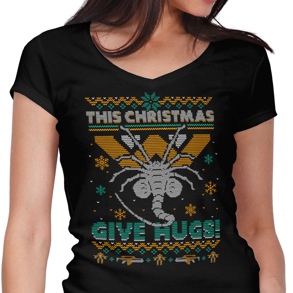 Ugly Xmas Hugs - Women's V-Neck
