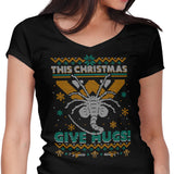 Ugly Xmas Hugs - Women's V-Neck