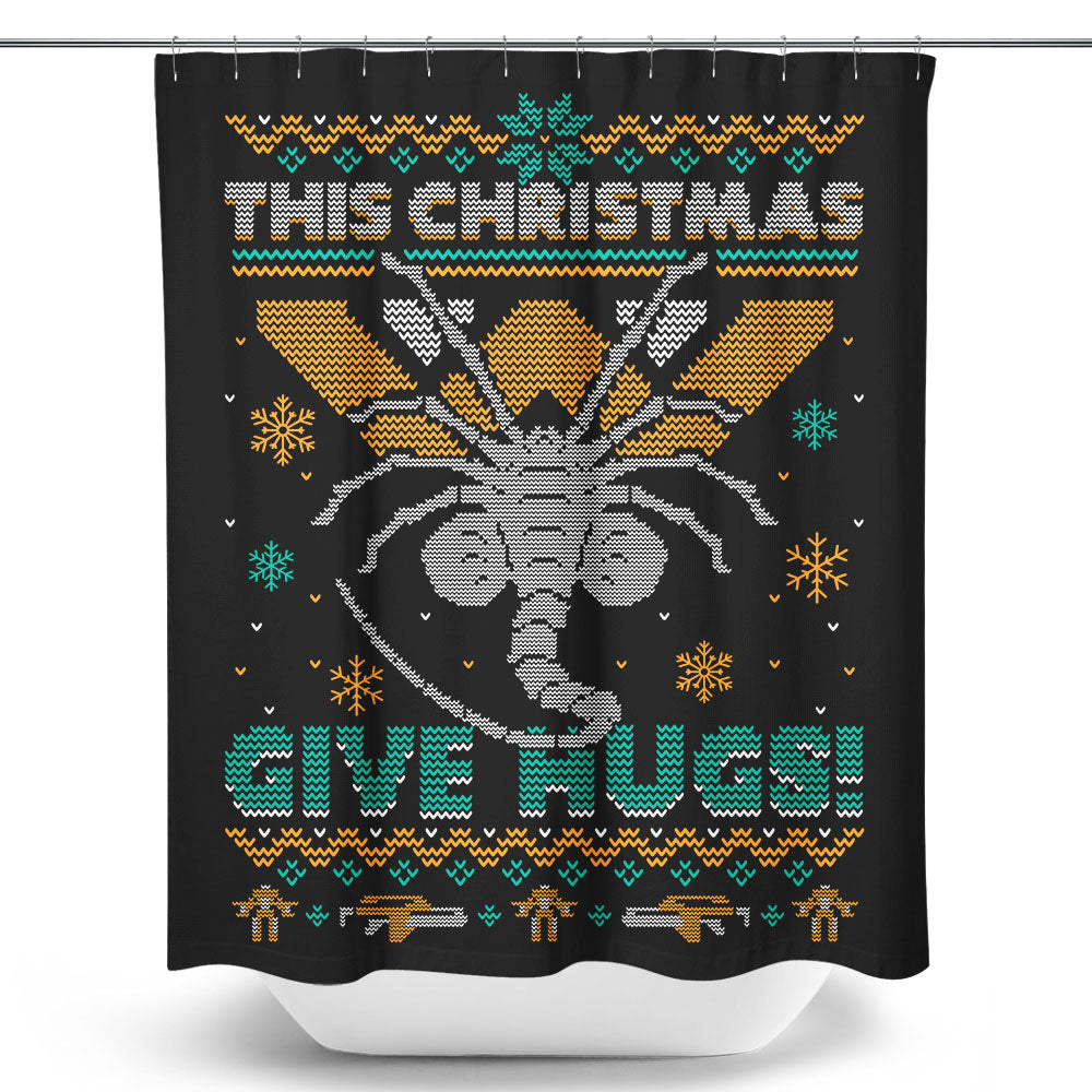 Ugly Xmas Hugs - Shower Curtain