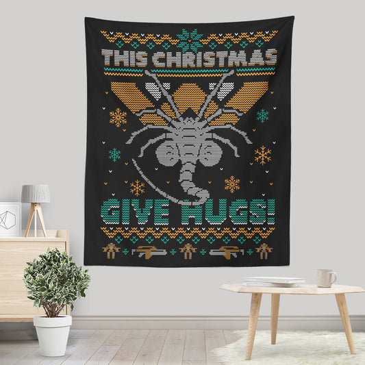 Ugly Xmas Hugs - Wall Tapestry