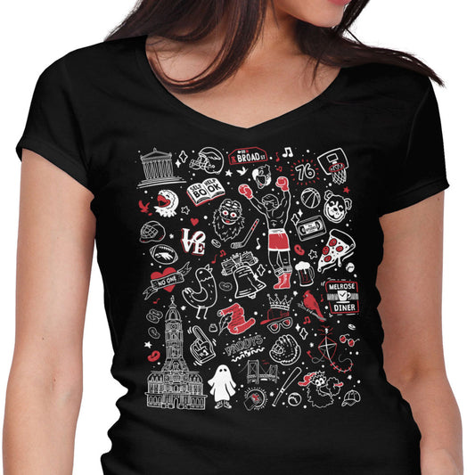 Upsides Doodles - Women's V-Neck