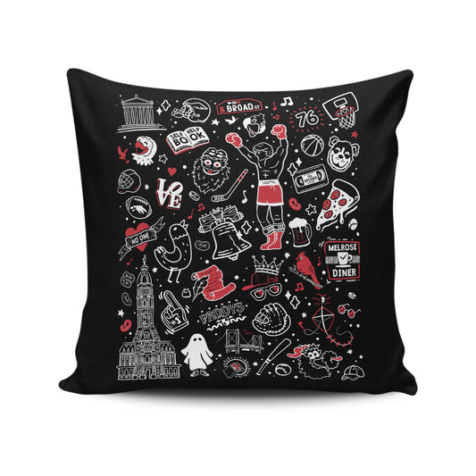 Upsides Doodles - Throw Pillow