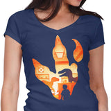 Velociraptor Footprint - Women's V-Neck