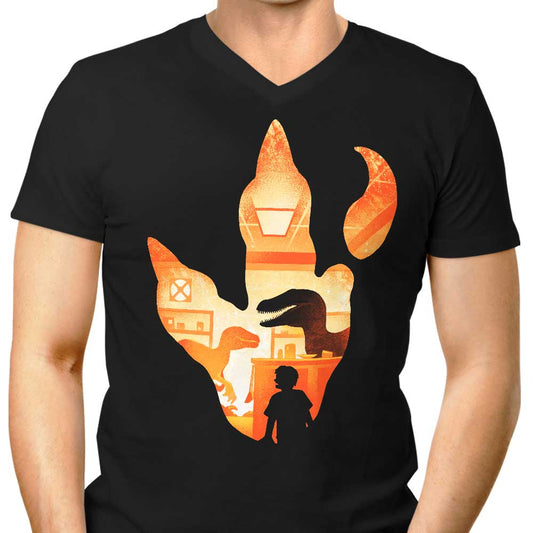 Velociraptor Footprint - Men's V-Neck