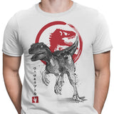 Velociraptor Sumi-e - Men's Apparel