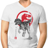 Velociraptor Sumi-e - Men's V-Neck