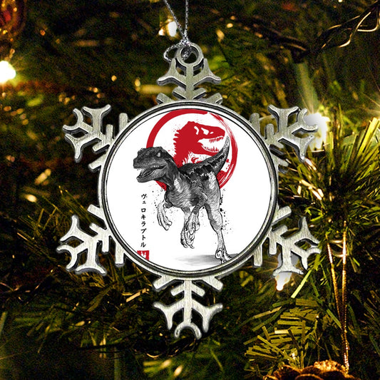 Velociraptor Sumi-e - Ornament