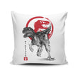 Velociraptor Sumi-e - Throw Pillow