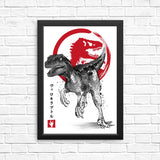 Velociraptor Sumi-e - Posters & Prints