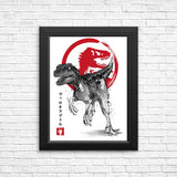 Velociraptor Sumi-e - Posters & Prints