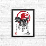 Velociraptor Sumi-e - Posters & Prints