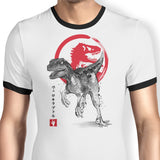 Velociraptor Sumi-e - Ringer T-Shirt