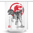 Velociraptor Sumi-e - Shower Curtain
