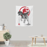 Velociraptor Sumi-e - Wall Tapestry