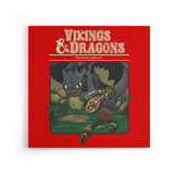Vikings and Dragons - Canvas Print