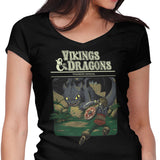 Vikings and Dragons - Women's V-Neck