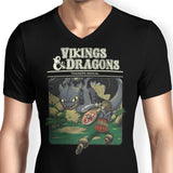 Vikings and Dragons - Men's V-Neck