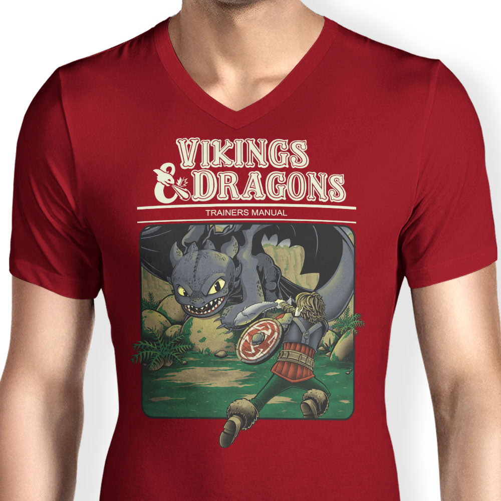 Vikings and Dragons - Men's V-Neck