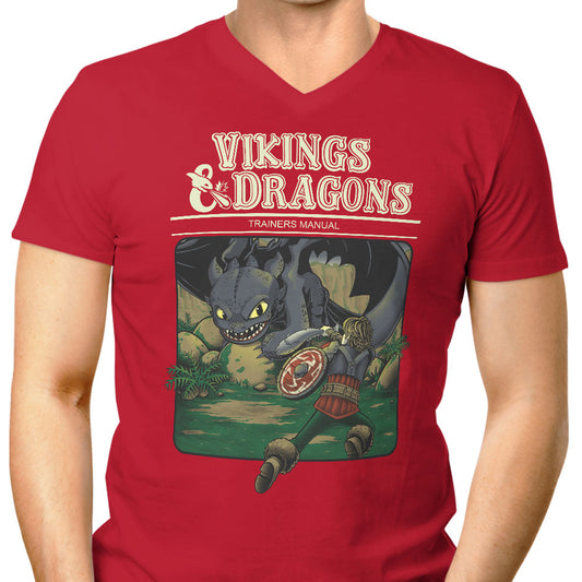 Vikings and Dragons - Men's V-Neck