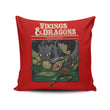 Vikings and Dragons - Throw Pillow