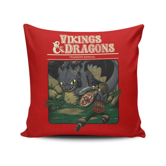Vikings and Dragons - Throw Pillow