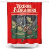 Vikings and Dragons - Shower Curtain