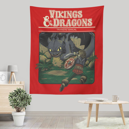 Vikings and Dragons - Wall Tapestry