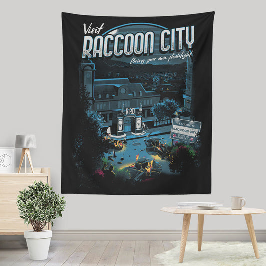 Visit Raccoon City - Wall Tapestry