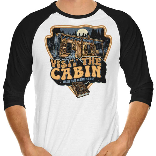 Visit the Cabin - 3/4 Sleeve Raglan T-Shirt