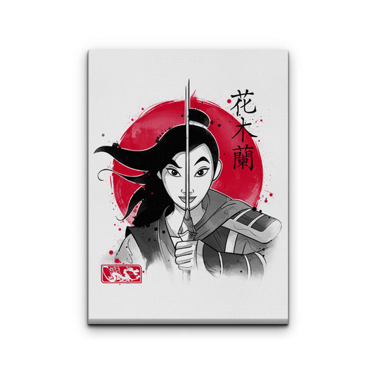 Warrior Princess Sumi-e - Canvas Print