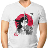 Warrior Princess Sumi-e - Men's V-Neck