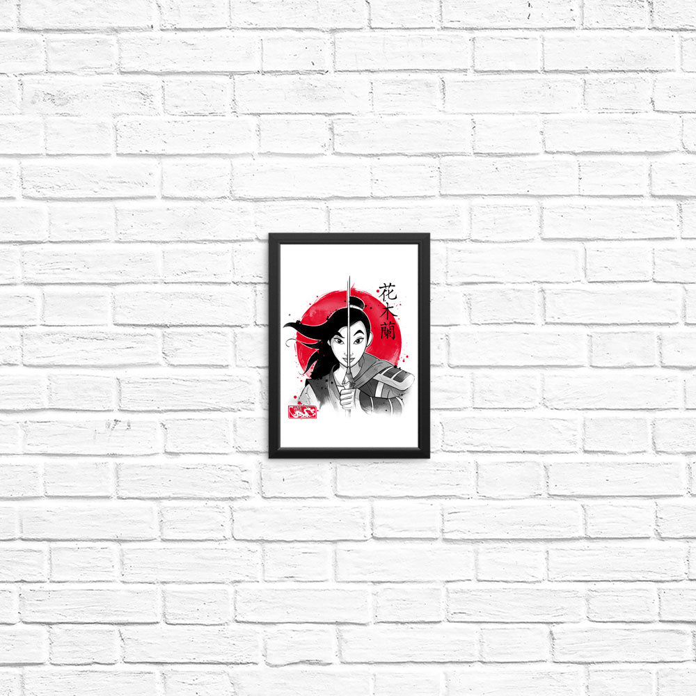Warrior Princess Sumi-e - Posters & Prints