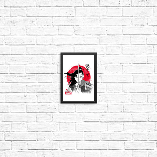 Warrior Princess Sumi-e - Posters & Prints
