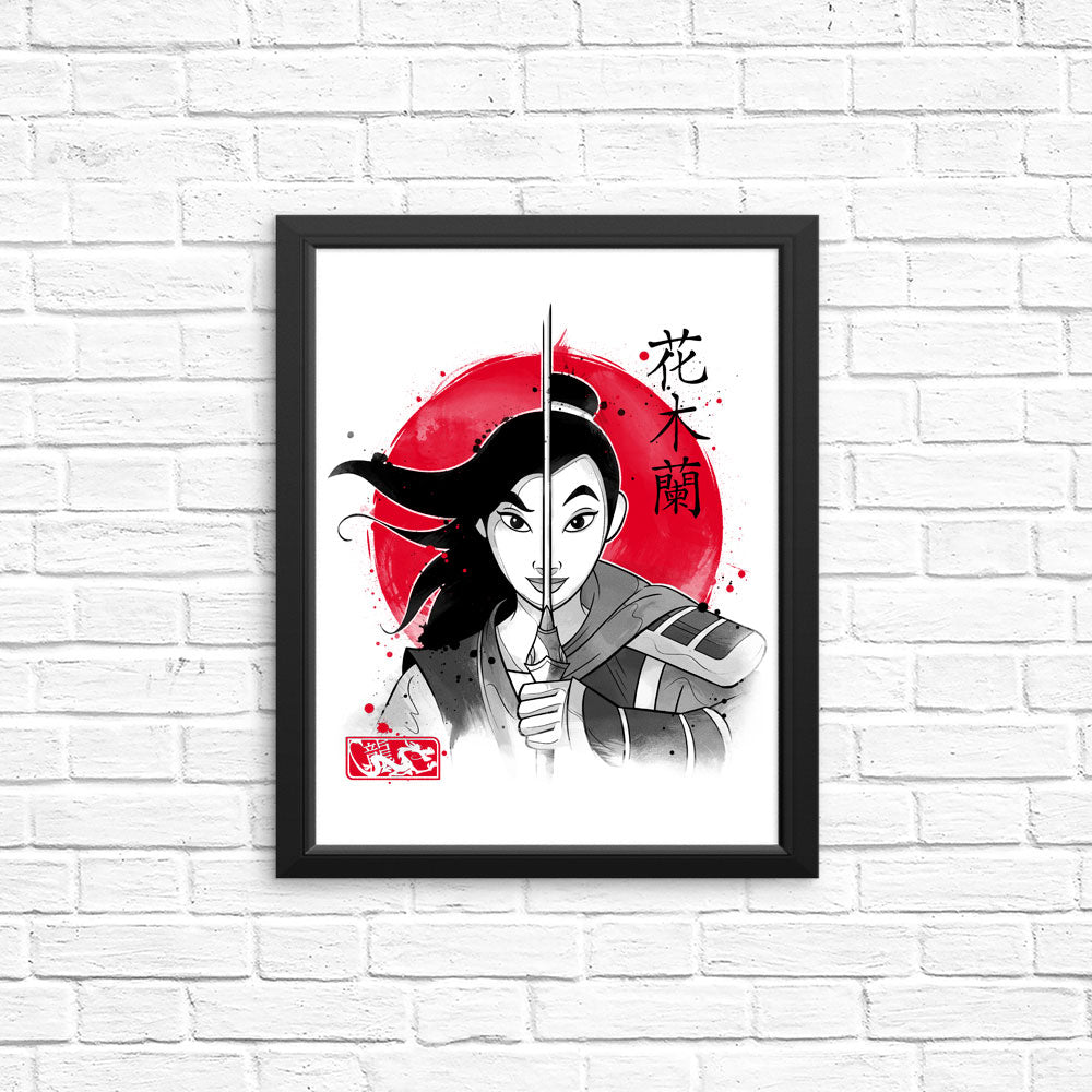 Warrior Princess Sumi-e - Posters & Prints