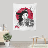 Warrior Princess Sumi-e - Wall Tapestry