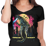 Watching the Kaiju - Women's V-Neck