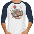 Water Bowl - 3/4 Sleeve Raglan T-Shirt