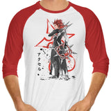 Watercolor Flurry - 3/4 Sleeve Raglan T-Shirt