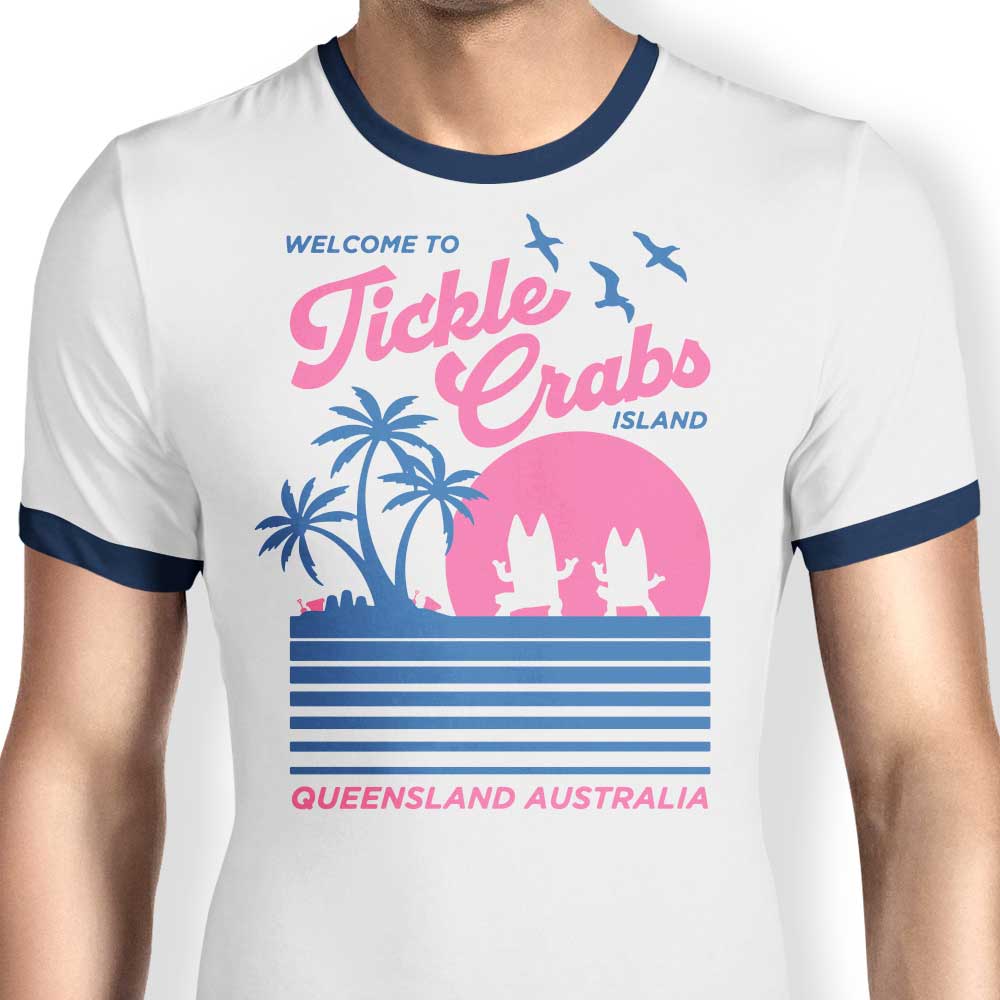 Welcome to Tickle Crabs Island - Ringer T-Shirt
