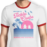 Welcome to Tickle Crabs Island - Ringer T-Shirt