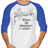 Where the Adventure Ends - 3/4 Sleeve Raglan T-Shirt