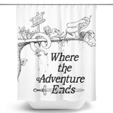 Where the Adventure Ends - Shower Curtain