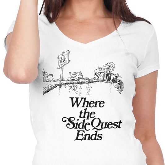 Where the Side Quest Ends - Women's V-Neck