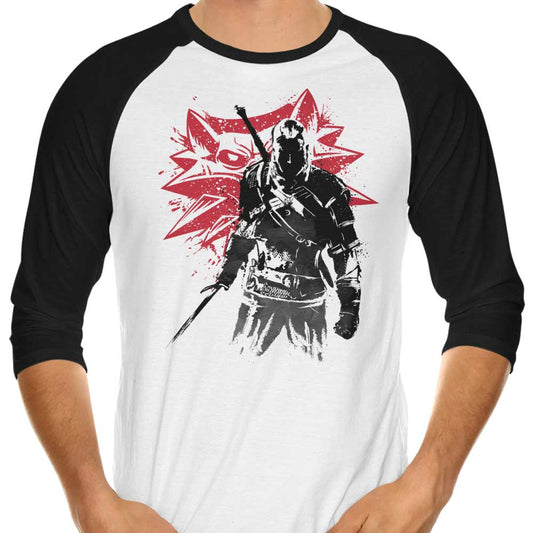 White Wolf Sumi-e - 3/4 Sleeve Raglan T-Shirt