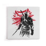 White Wolf Sumi-e - Canvas Print